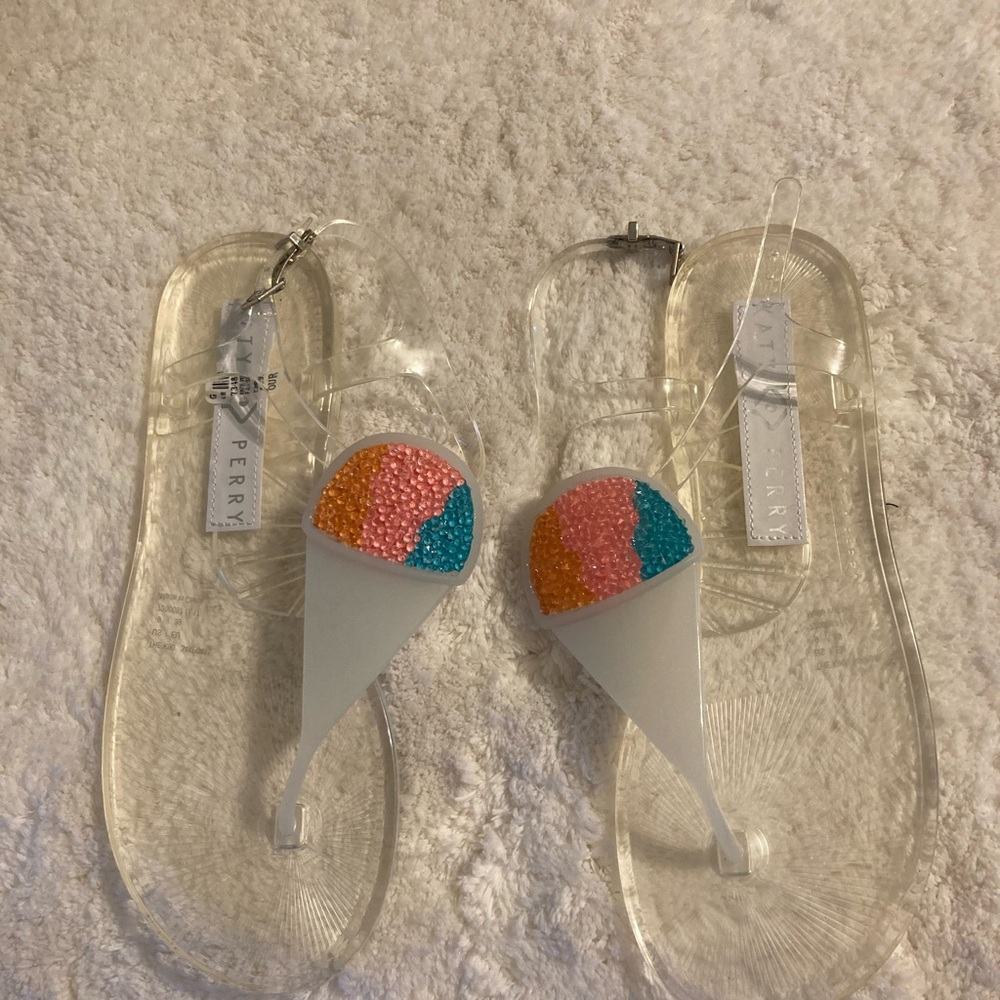 Katy Perry Clear Jelly Sandals with Snow cones 🍧 NWT size 9